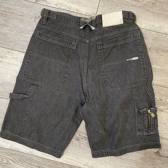 Y2k FOX JEANS Men's Cargo Shorts 34 - 38 Casual Black Denim Ace Spaces Zippers - Picture 3 of 14